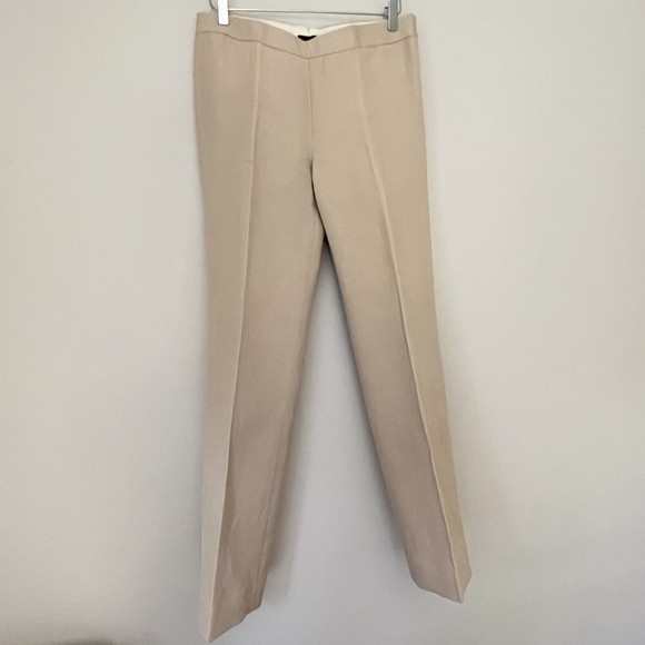 Calvin Klein Collection Pants Womens Size 8/44 Tan Ramie Cotton Classic - Picture 1 of 13